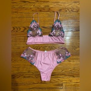 Pink Two-Piece Lingerie Set